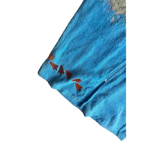 Quacker Factory Zip-Front Bright Blue Chenille Robe Rubber Duckies Size XS - Picture 7 of 16